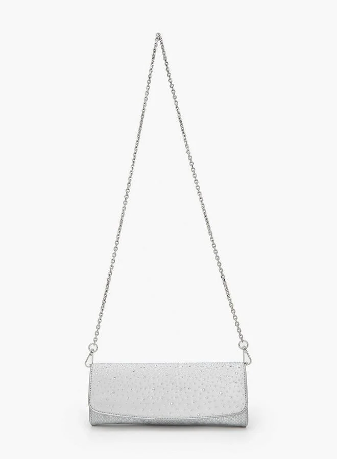 Flora Bella By Shoexpress Flora Bella Embellished Clutch With Chain Strap